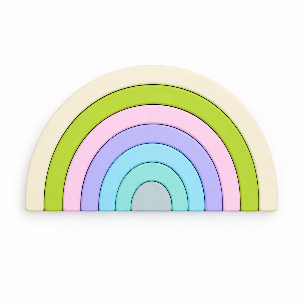 Macaron Wooden Rainbow Stacking & Building Blocks