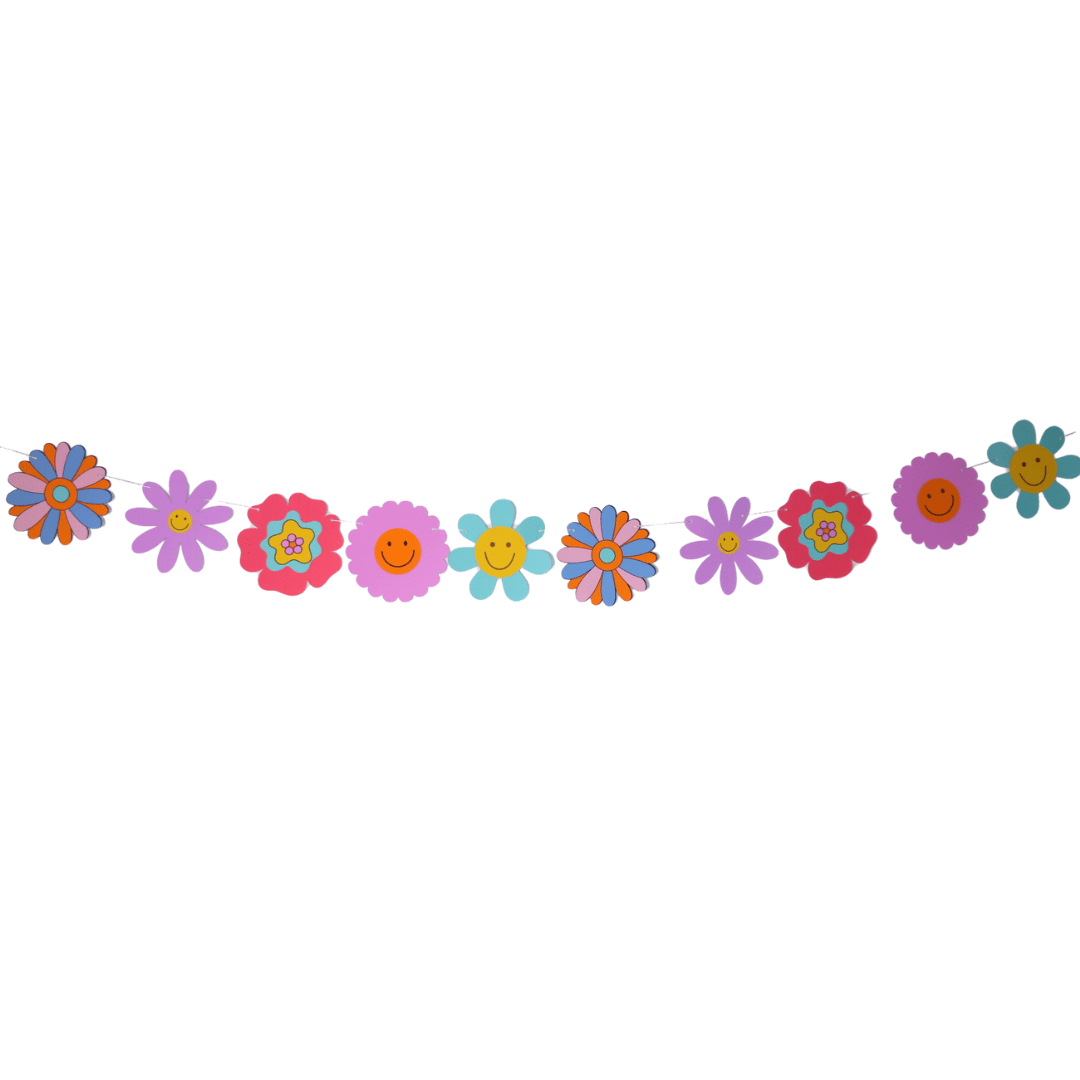 Colorful Flowers Bunting Banner – 1.4m Decorative Flag Garland