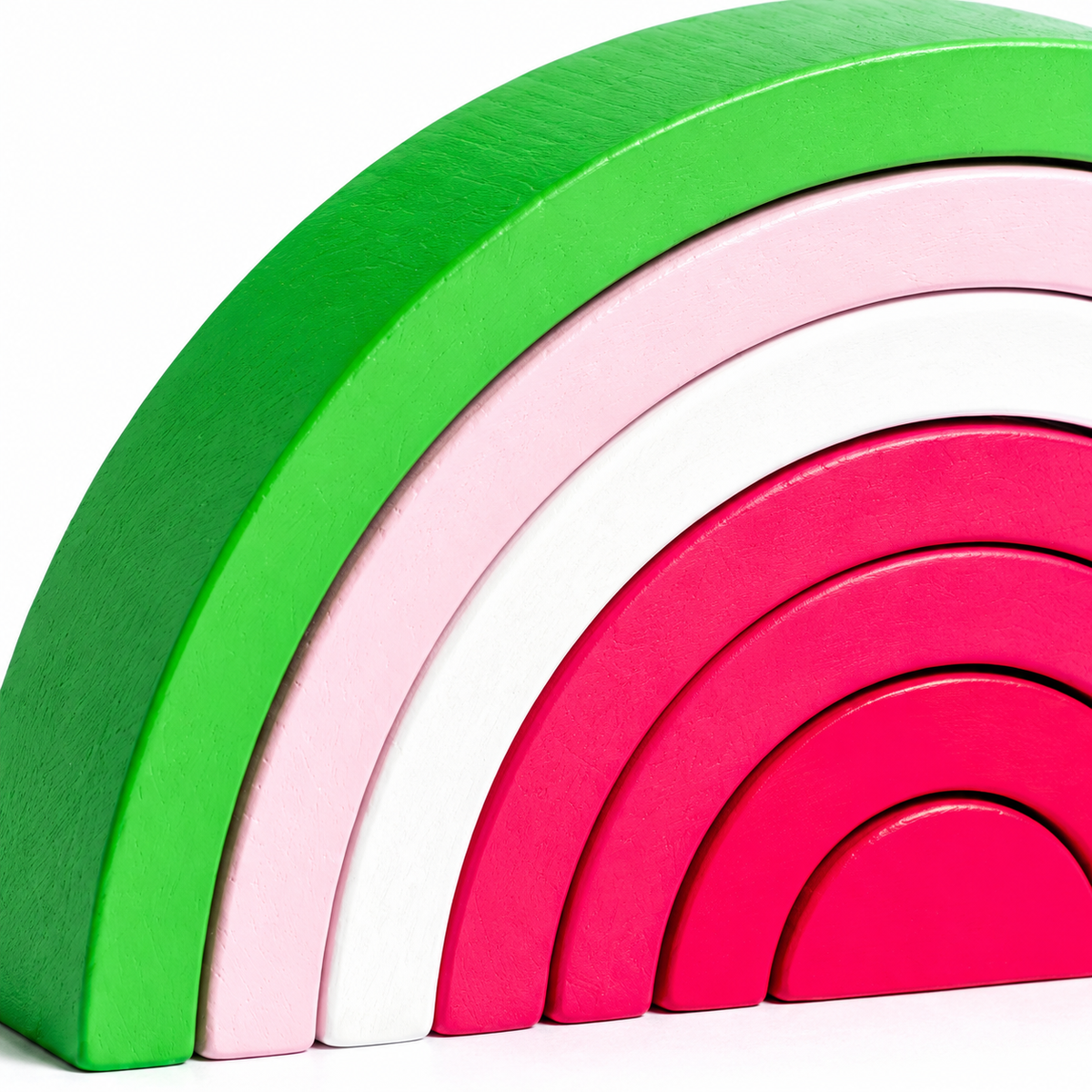 Watermelon Color Wooden Rainbow Stacking Blocks