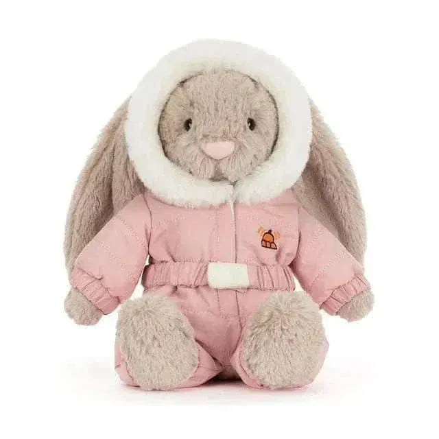 Plush Bunny with Pink Snowsuit – Soft Cuddly Toy, 12 in