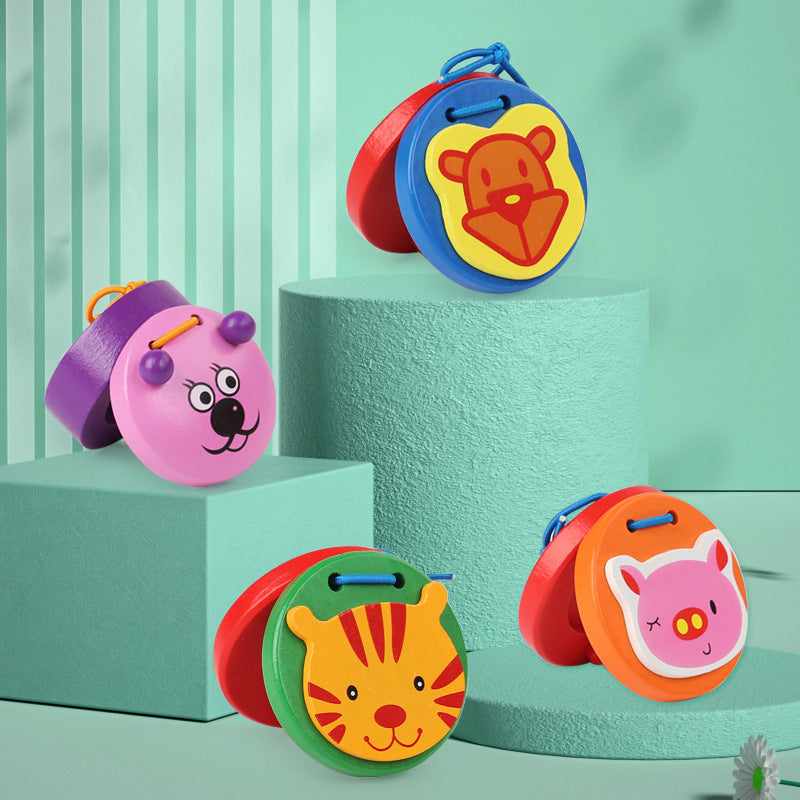 Wooden Cartoon Animal Musical Clapper Set for Kids