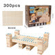 Little Architect 300 piece wooden building blocks set with pegboard