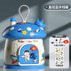 Crown blue mushroom house piggy bank with flat and 3D stickers