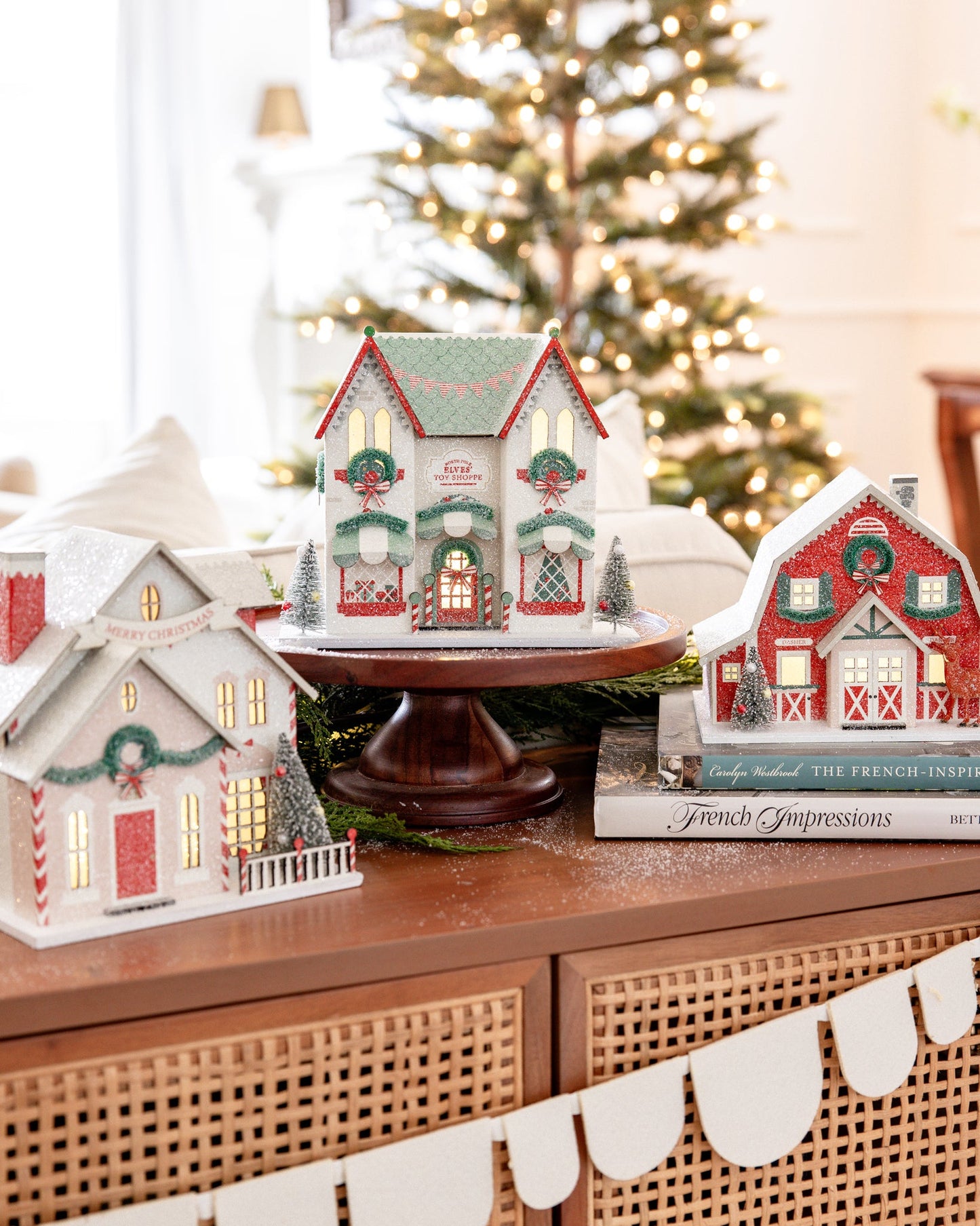 Holiday Workshop Paperboard Village Decor with Light
