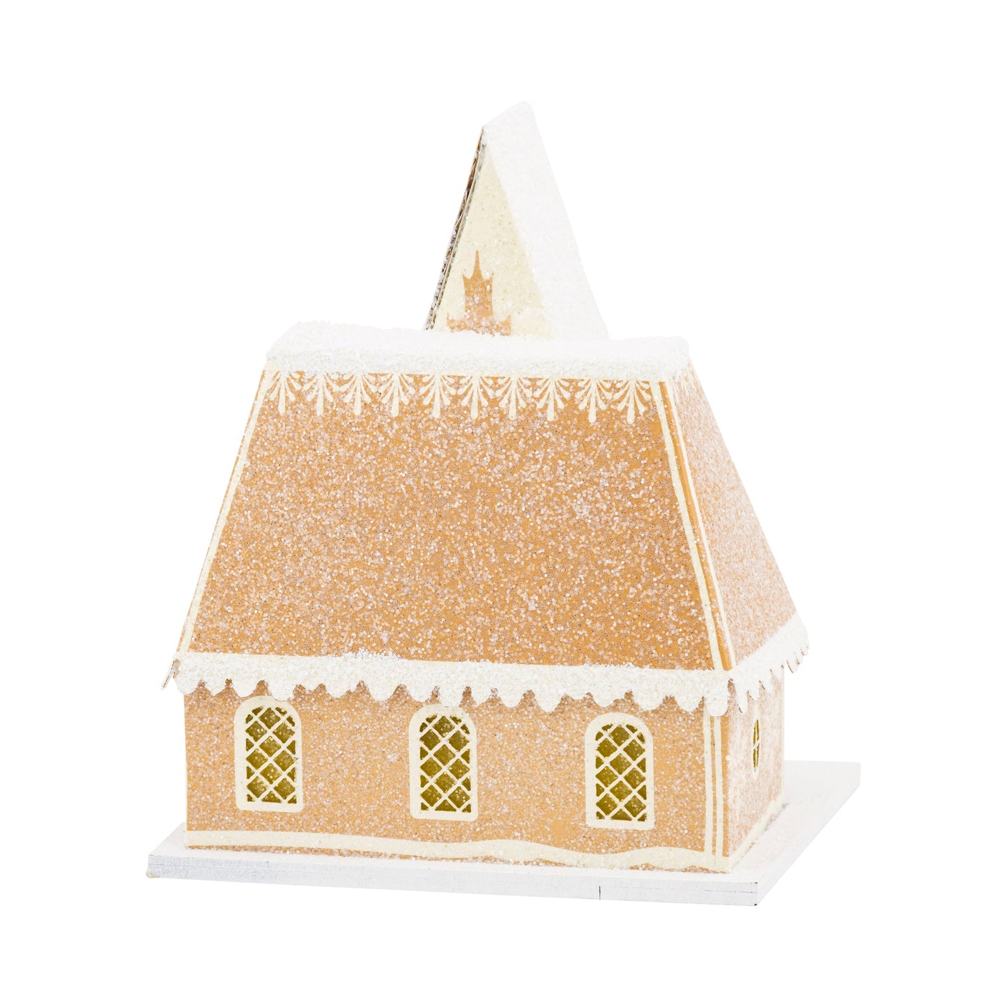 Gingerbread Chalet Paperboard Village Decor with Light