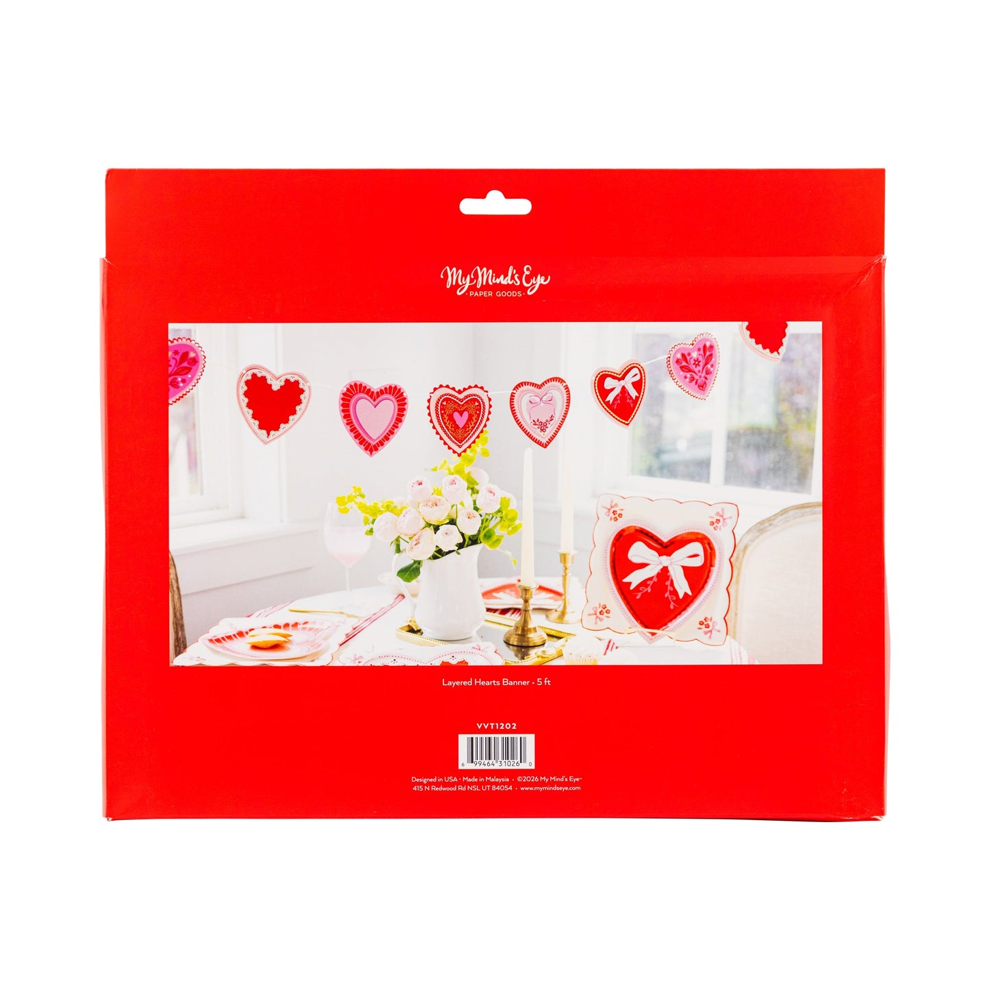 Layered Heart Paper Banner for Party Decor