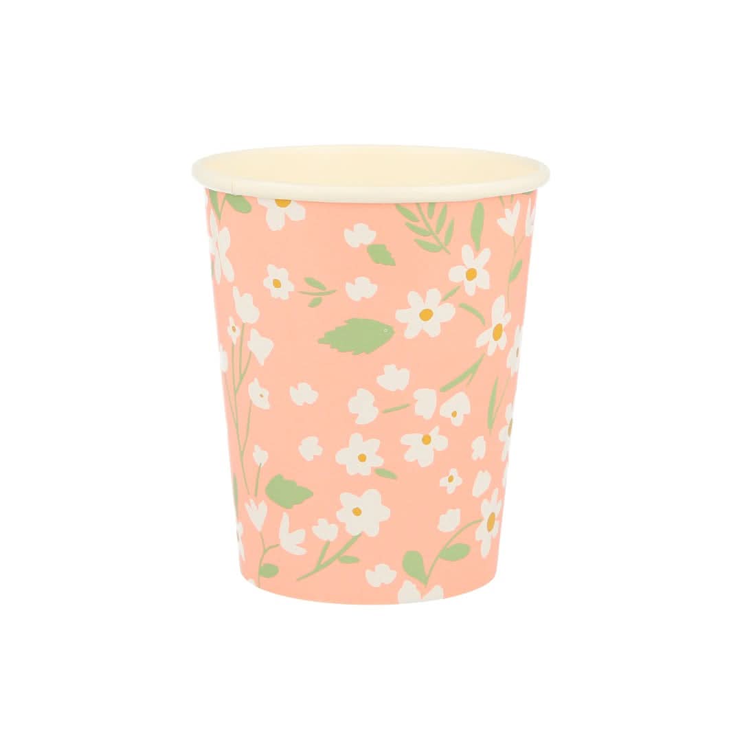 Ditsy Floral Paper Cups – 9 oz Party Set of 12 (4 Colors)