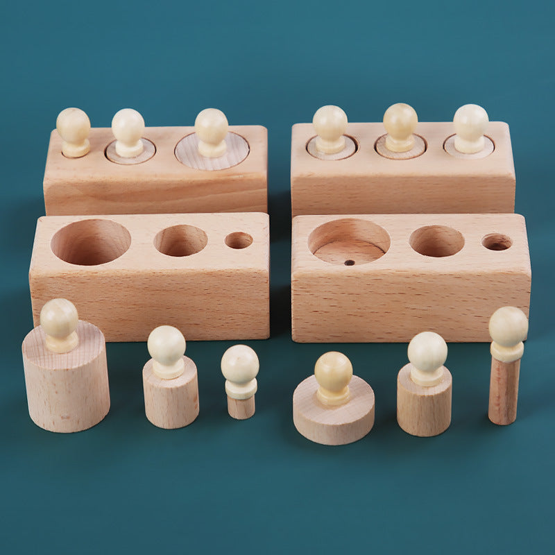Montessori Wooden Socket Cylinder Sensory Matching Toy