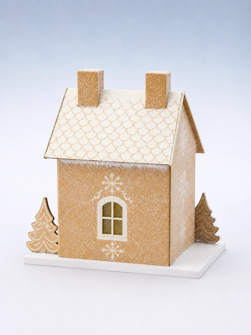 Gingerbread House Paperboard Village Decor with Light