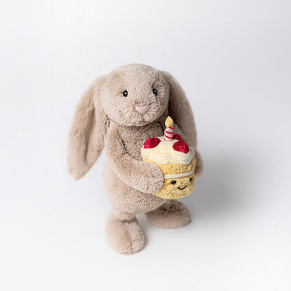 Jellycat Bashful Beige Bunny 'Birthday' Medium, 31cm