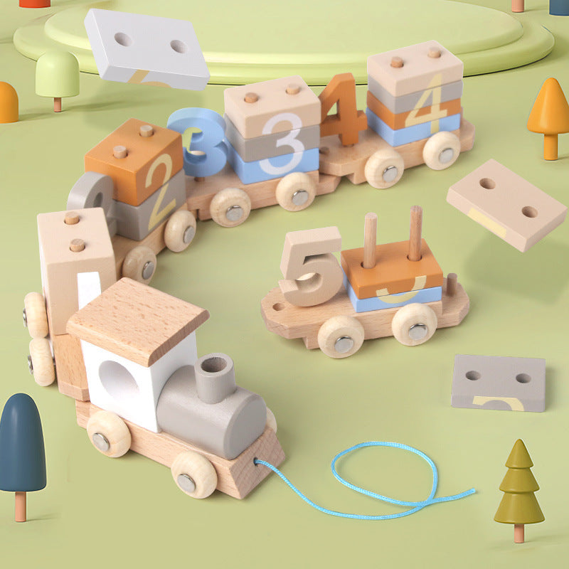 Montessori Wooden Number & Color Learning Train Set