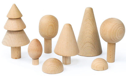 Montessori Wooden Rainbow Stacking Blocks Set