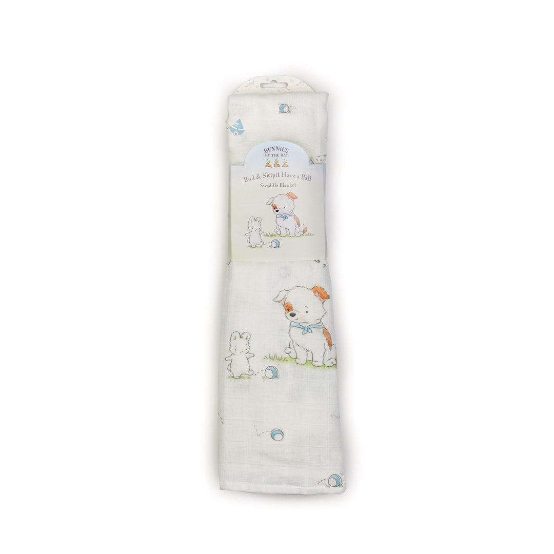 Baby Swaddle Blanket – “Have a Ball” Bud Bunny