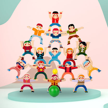 Montessori Wooden Hercules Balance Stacking Game