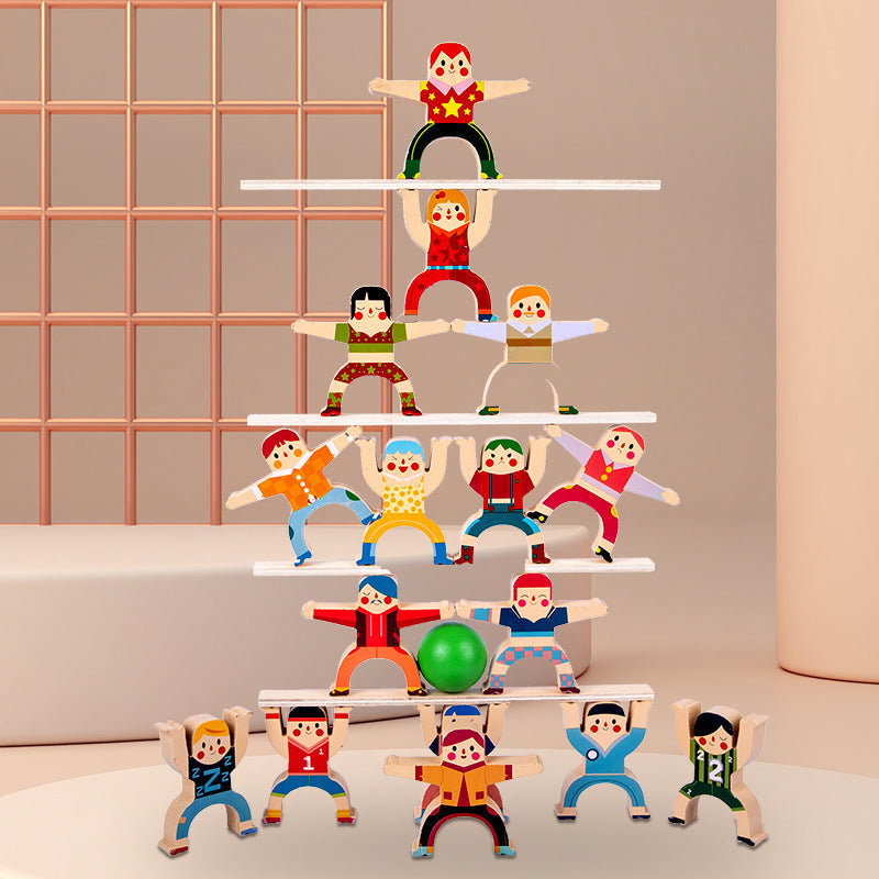 Montessori Wooden Hercules Balance Stacking Game