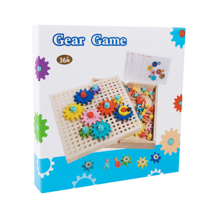 Wooden Gear Pegboard Puzzle