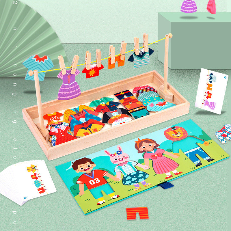 Montessori Wooden Mix & Match Dress-Up Puzzle