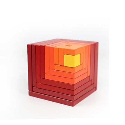 Montessori Wooden Rainbow Stacking Blocks Set