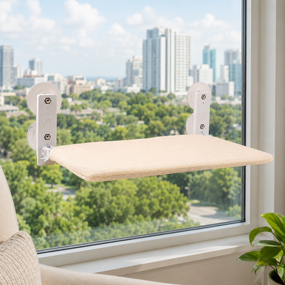 Foldable Cat Window Hammock for Apartments - No-Drill Suction Perch for Sunny Naps Without Taking Up Floor Space