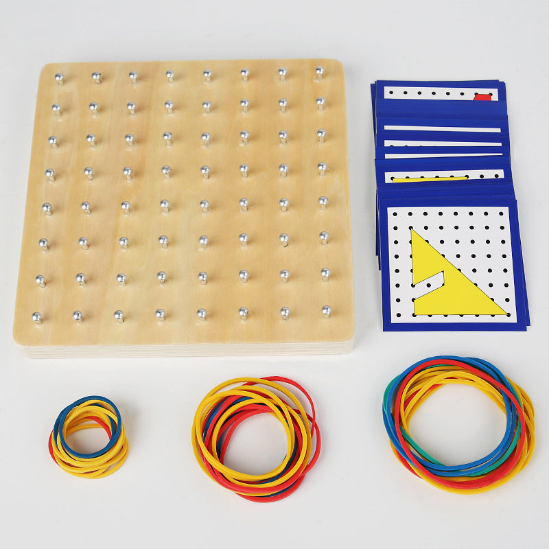 Wooden Geoboard Activity Set