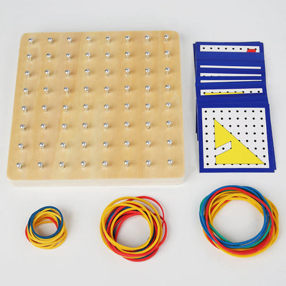 Wooden Geoboard Activity Set