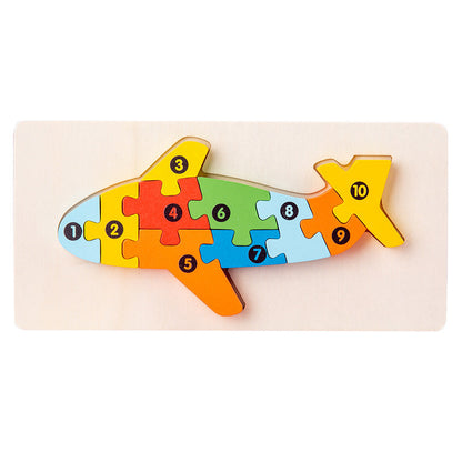 Wooden Animal Number Puzzle