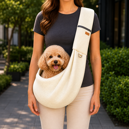 Crossbody Pet Sling Carrier for Small Dogs & Cats - Breathable Hands-Free Travel Bag for Walks, Errands & Vet Visits
