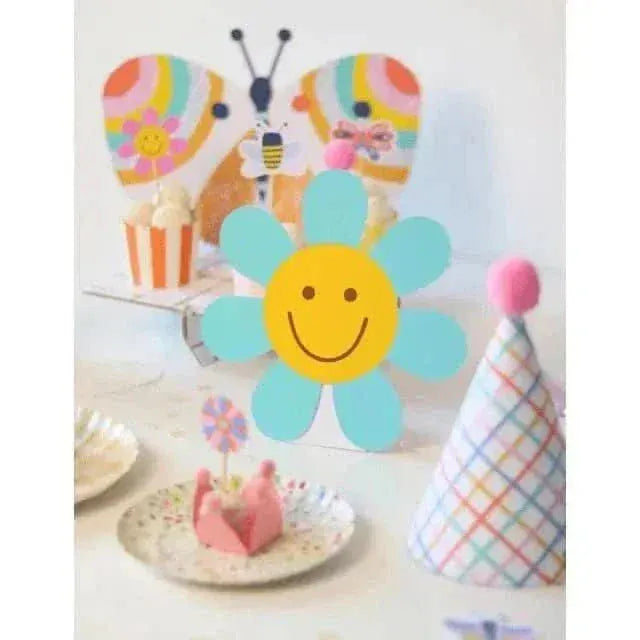 Colorful Flowers Table Totems – Set of 3 Decorative Stands