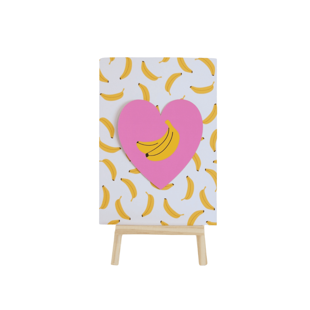 Banana Tabletop Comic – 20x15 cm with Wooden Easel