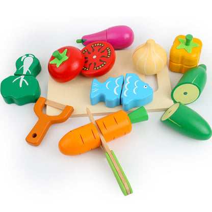 Wooden Cutting Food Play Set