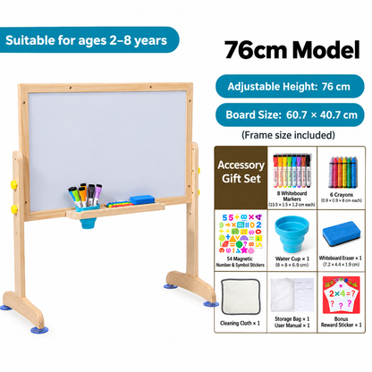 Kids Wooden Adjustable Drawing & Chalkboard Easel