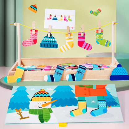 Montessori Wooden Mix & Match Dress-Up Puzzle
