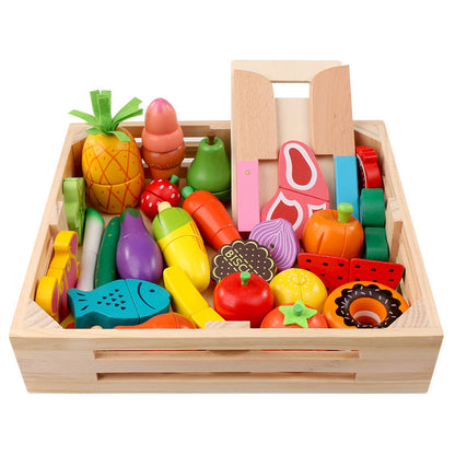 Wooden Cutting Food Play Set
