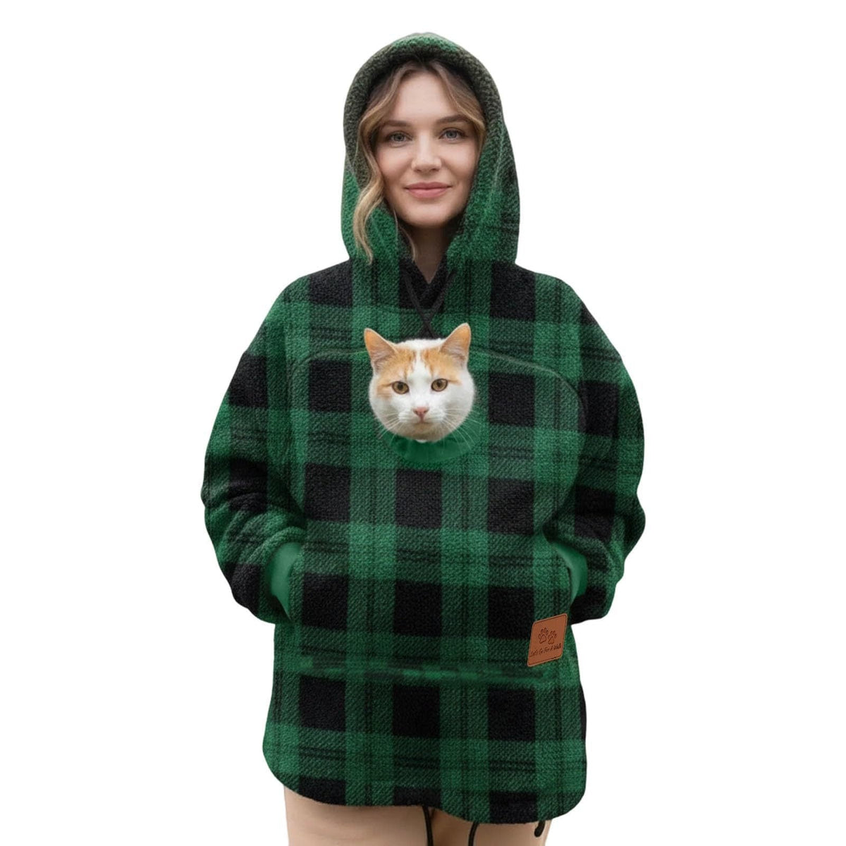 Pet Carrier Hoodie with Front Pouch - Cat & Small Dog Carrier Sweatshirt for Women & Men, Hands-Free Cuddle Hoodie, S-3XL