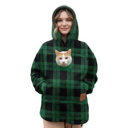 Pet Carrier Hoodie with Front Pouch - Cat & Small Dog Carrier Sweatshirt for Women & Men, Hands-Free Cuddle Hoodie, S-3XL