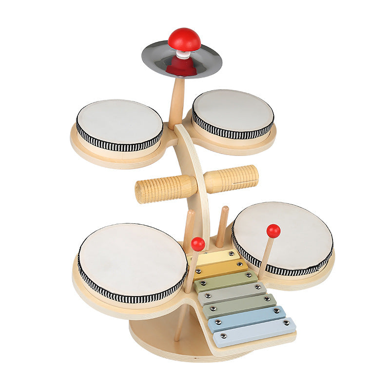 Wooden Multifunctional Drum & Xylophone Music Set