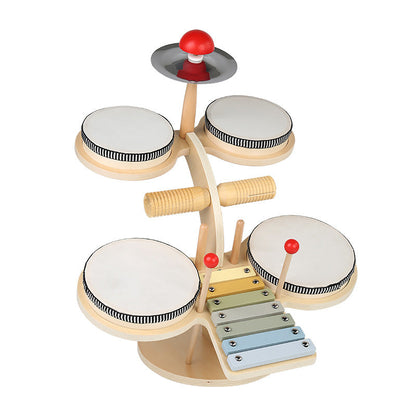 Wooden Multifunctional Drum & Xylophone Music Set