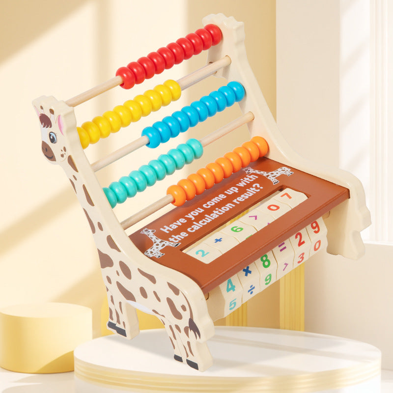 Wooden Giraffe Abacus & Math Learning Toy
