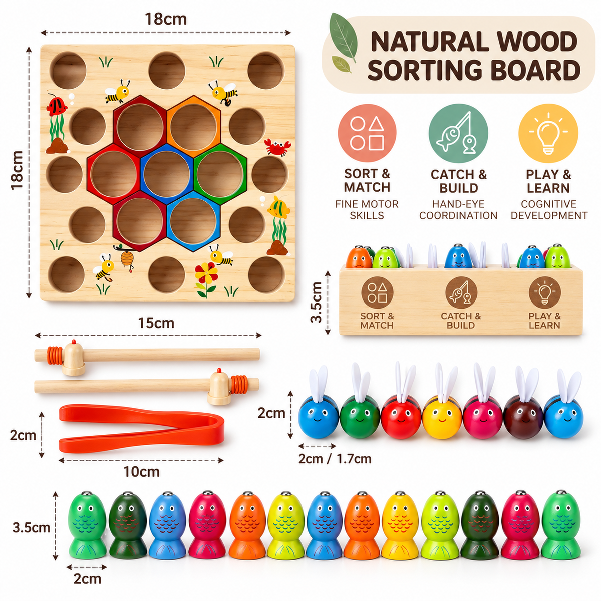 Interactive Wooden Magnetic Fishing Learning Toy