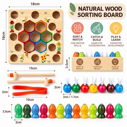 Interactive Wooden Magnetic Fishing Learning Toy