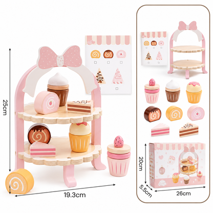 Wooden Dessert Stand Play Set