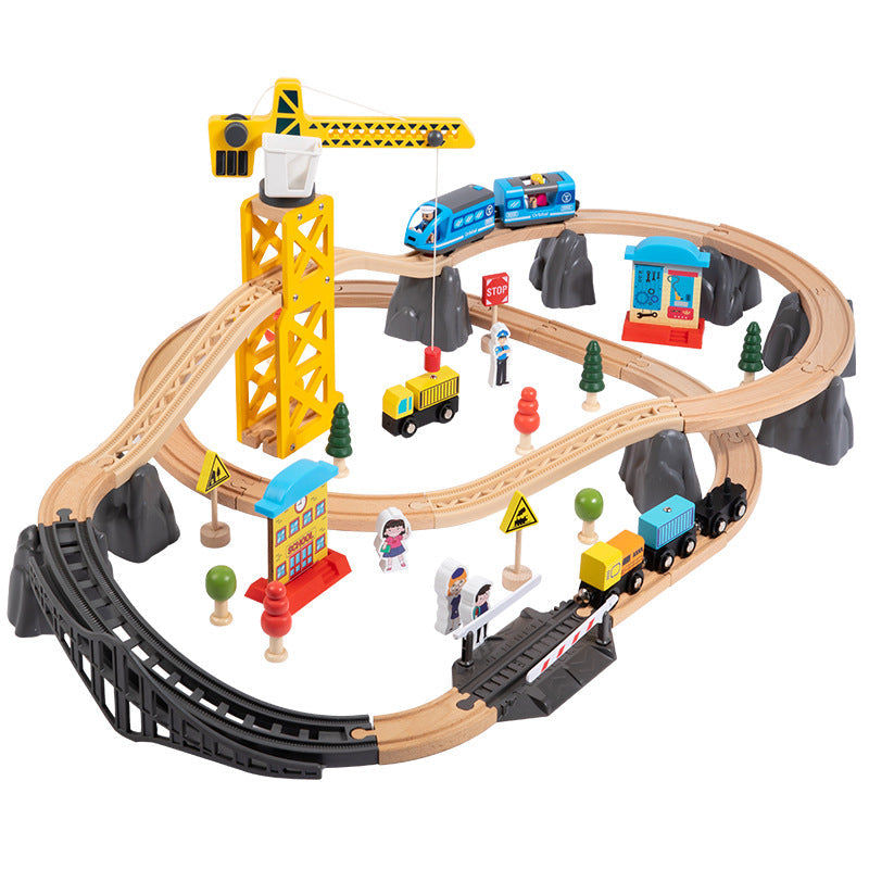 Wooden Electric Train Track Set