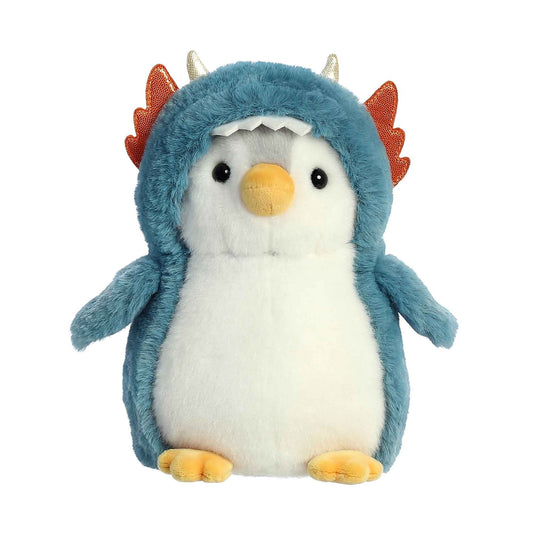 PomPom Penguin Dragon Plush Toy Stuffed Animal, 7 in