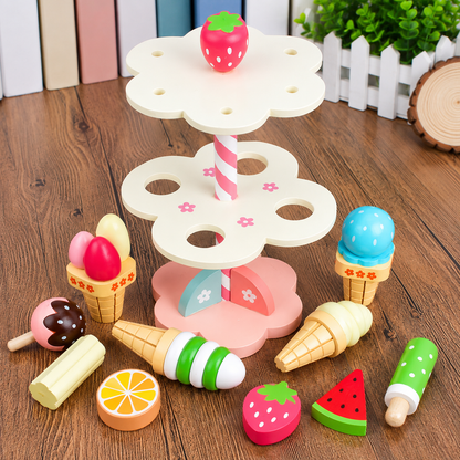 Wooden Ice Cream Dessert Stand