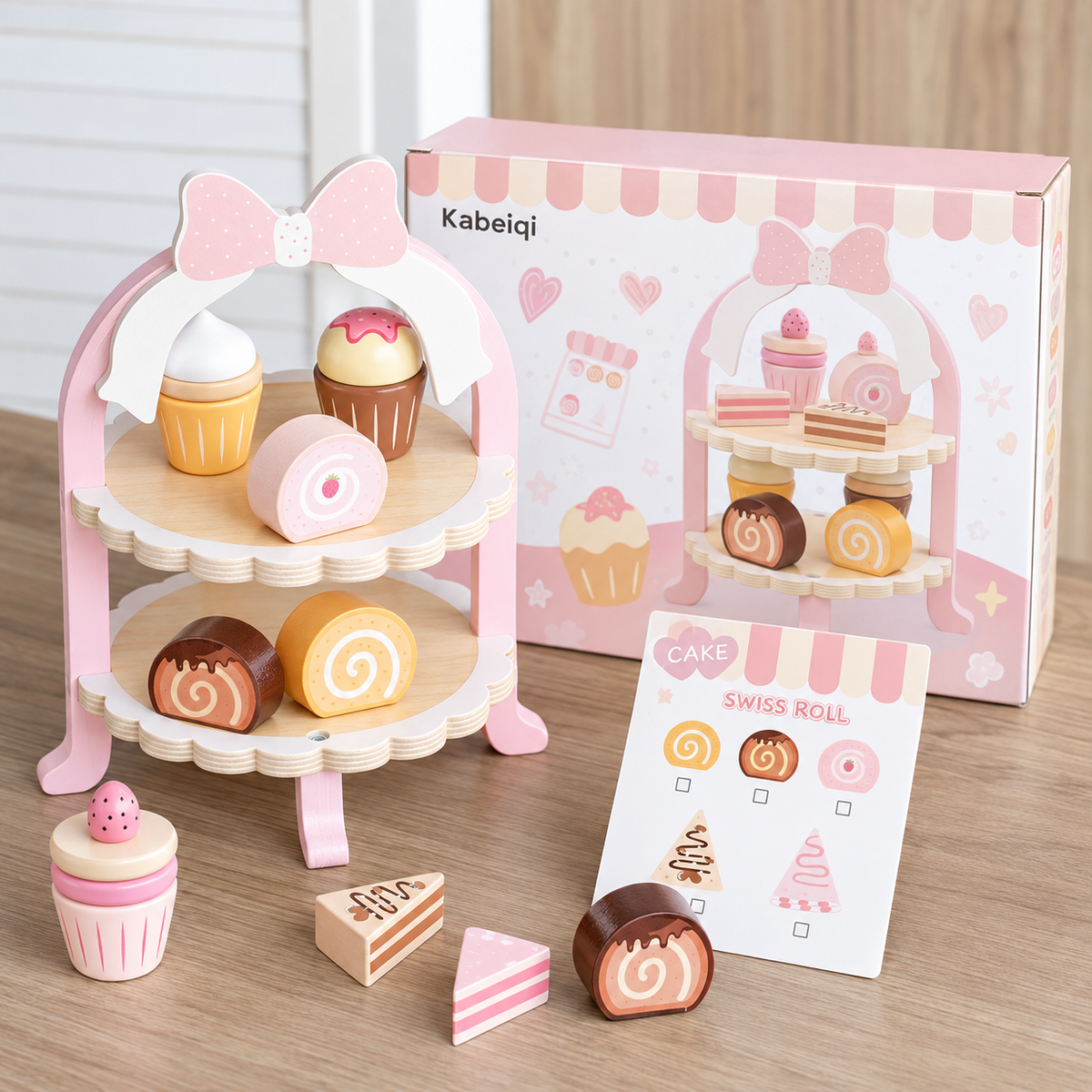 Wooden Dessert Stand Play Set