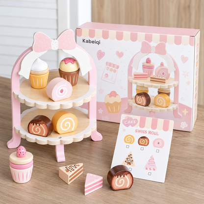Wooden Dessert Stand Play Set