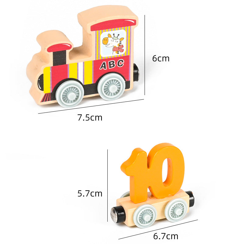 Wooden Magnetic Number Train