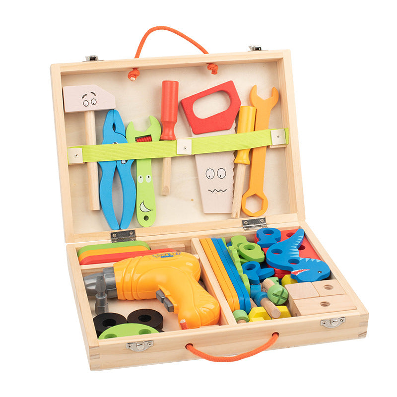 Wooden Dinosaur Tool Box Building Set