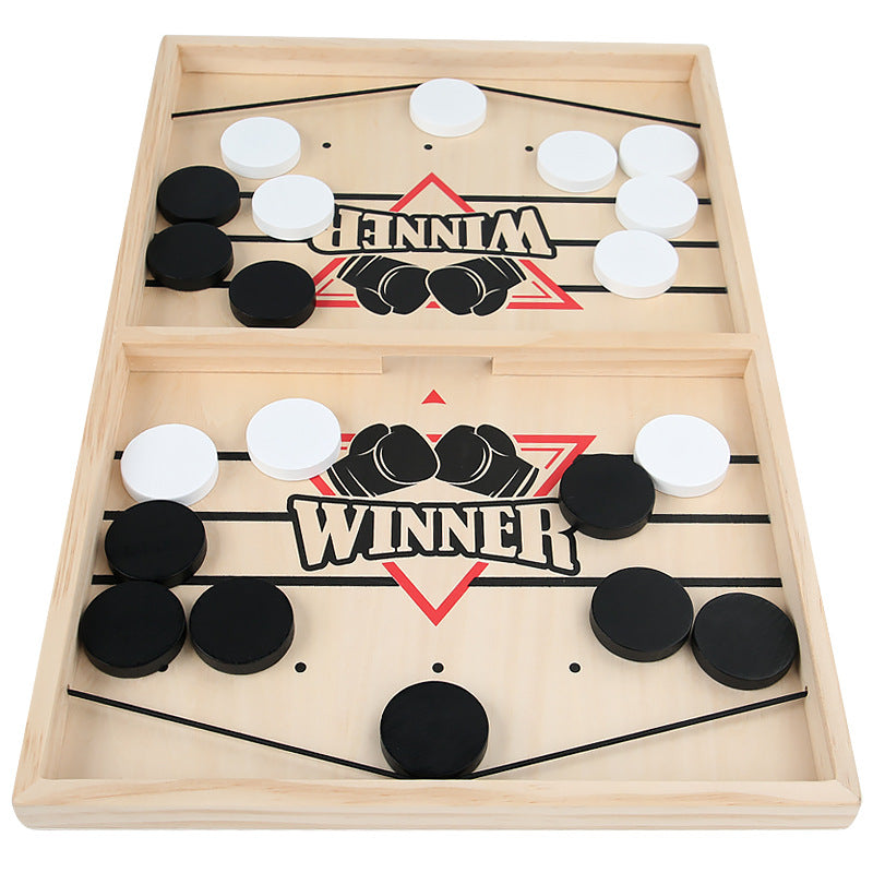 Wooden Fast Sling Puck Board Game for Kids & Families