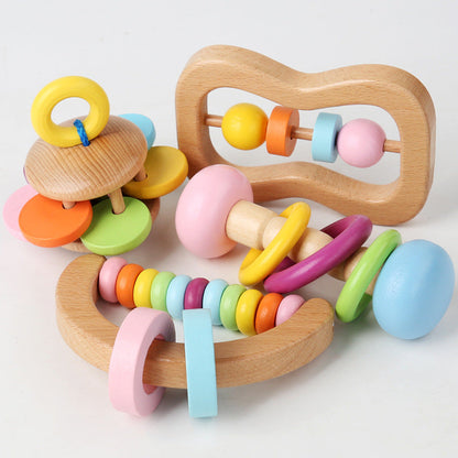 Wooden Baby Rattle Set